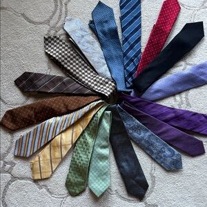 Premium tie collection- Oxxford, most made in Italy, no stains.